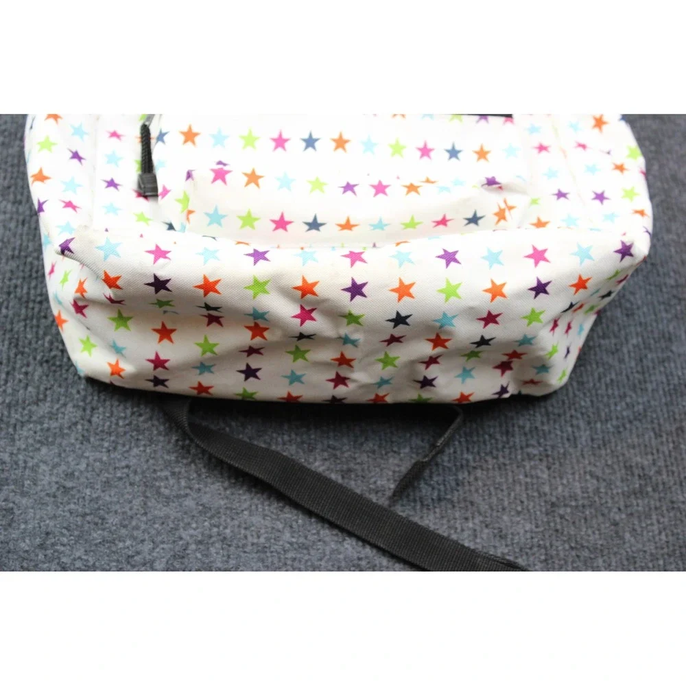 Dickies Star Print Backpack White Multicolor Canvas School Bag Y2K Retro